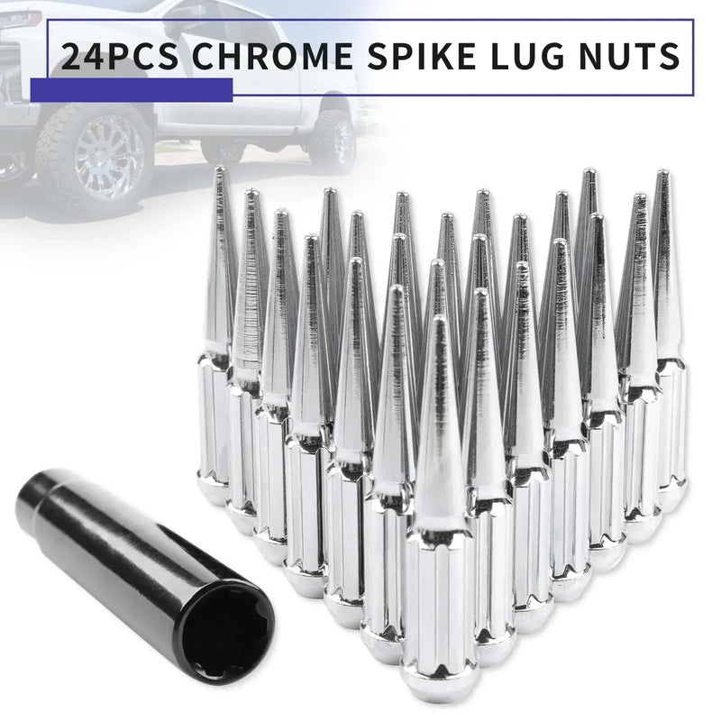 24/32 PCS Wheel Nuts M14X1.5 Nut Longer Nut Steel Lock Wheel Lug Nut Bolt With Spikes For Dodge Charger Challenger/Chevy/Ford