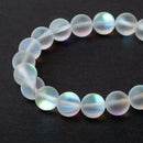 Mermaid Glass Crystal Moonstone Bracelets Multicolor Matte Shining Stone Beaded Charm Bracelet Handmade Wristband Gifts Jewelry