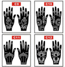 NEW Black Lace Transfer henna Hand Arm Tattoo Henna Stickers Art Temporary Tattoo DIY Painting Body Art Template Tattoo Stencils