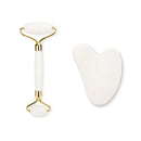 White Crystal Jade Roller Set Anti Wrinkles Face Lift Gua Sha Massager Facial Massage Tool Natural Stone Roller Kit Beauty Care