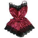 Fashion Nightwear Lace Trim Satin Cami Top Pajama Sets Sexy Hot Erotic Home Wear Women Pajamas Women Sleepwear Sleeveless Strap