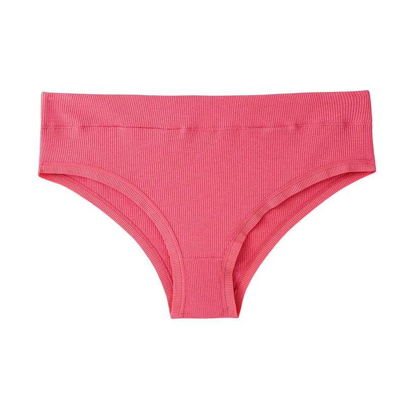 100% cotton women's underwear elastic panty antibacterial thong mid waist briefs M-2XL