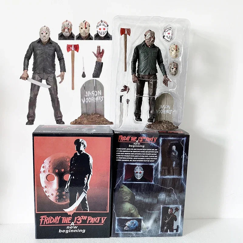 NECA Friday The 13th Figure Toys Freddy Jason Voorhees Blood Ultimate Action Figure Jason Collectible Model Toy Christmas Gifts