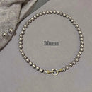 ANENJERY 6/8/10MM Gray Imitation Pearl Beads Chain Necklace for Women 2024 Trend Elegant Lady Necklace Jewelry Gifts