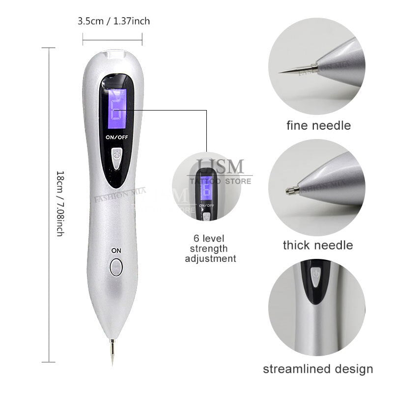 6 level Spot Remover Laser Plasma Pen Skin Care Mole Removal Dark  Skin Wart Tattoo Removal Tool Laser Plasma Beauty Care gun