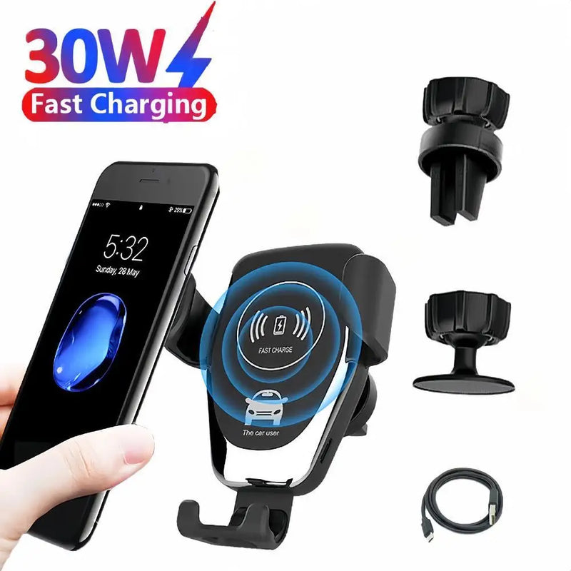 30W  Wireless Fast Charger Car Mount Air Vent Mobile Phone Holder Charging Stand For IPhone 14 13 12 11 Pro Max Xiaomi Samsung
