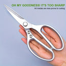 1pc Multi-Purpose Stainless Steel Kitchen Shears - Heavy-Duty Poultry Scissors with Comfortable Aluminum Alloy Grip for Food Pre