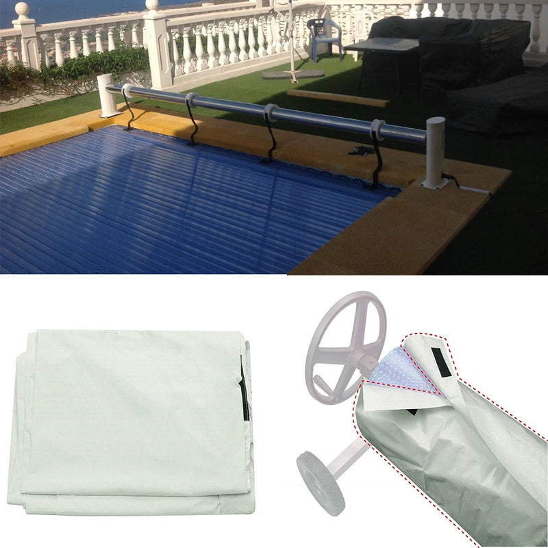 550X96cm Swimming Pool Cover Outdoor Waterproof UV Protective Pool Solar Roller Reel Protective Cover Solar Blanket Pool Tool