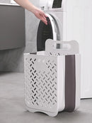 Bathroom Folding Dirty Clothes Storage Basket Wall Mounted Hanging Portable Punch-Free Clothes Bucket Organizer Laundry Basket
