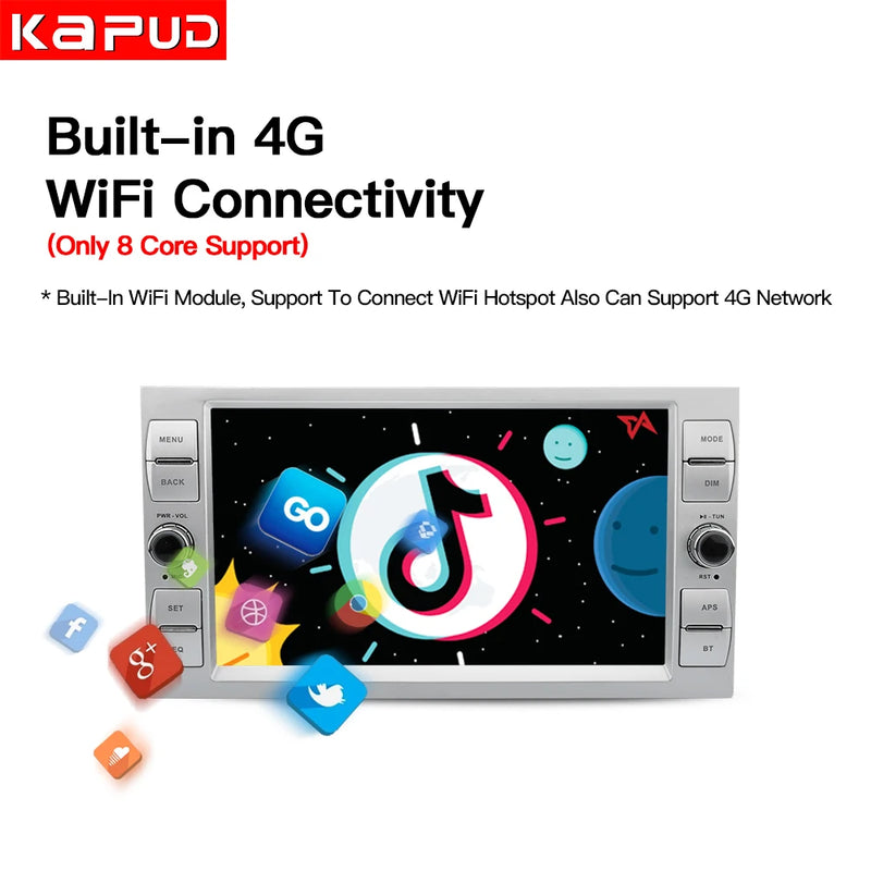 Kapud 8" Android 10.0 Car Radio Multimedia Player Stereo For Ford Focus 2 Kuga Fiesta Mondeo 4 C-Max Carplay Navi BT GPS Wifi