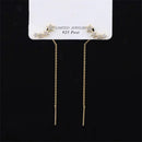 Trendy Long Wire Tassel Thread Chain Climb Star Heart Beads Pendants Drop Earrings women's Straight Hanging Earings Jewelry