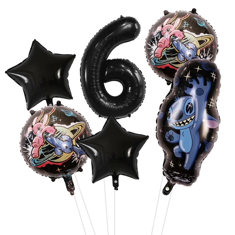 6pcs Disney Lilo & Stitch Party Balloons Stitch 32" Number Balloon set Baby Shower Birthday Party Decorations Kids Toy Gifts