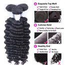 Deep Wave Brazilian Hair Weave Bundles 3 4PCS Natural Color 100% Human Hair Curly Weaving Remy Hair Extension 10-40 Inch