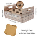 Kraft Paper Wedding Confetti Cone Holder Support for Wedding Decor Confetti Cones Stand Box Tray Fake Flower Wedding Paper Cones