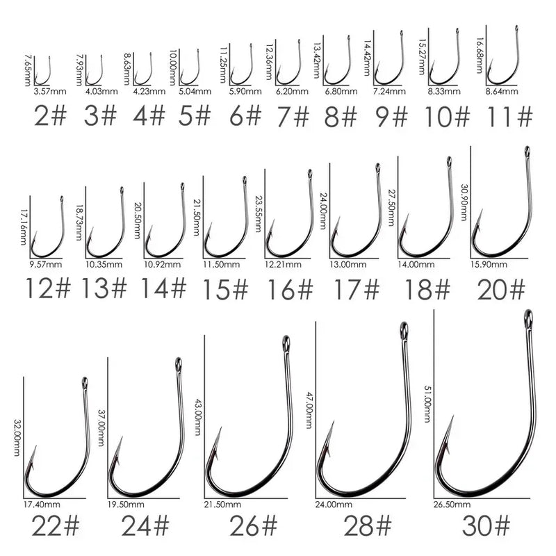 50pcs/'10pcs Maruseigo Fishing Hooks High Carbon Steel Carp Fishing Hook Set High Carbon Steel Sharp Barbed Offset Fishhook Box