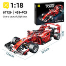 ToylinX 455PCS F1 RC Race Cars Building Sets Remote Control Car Building Blocks Cool Collectible Model Car Kits Building Toys