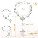 Car Hanging Charm Bling Car Rear View Mirror Hanging Ornament Retro Imitation Pearl Cross Hanging Decoration Auto Interior@
