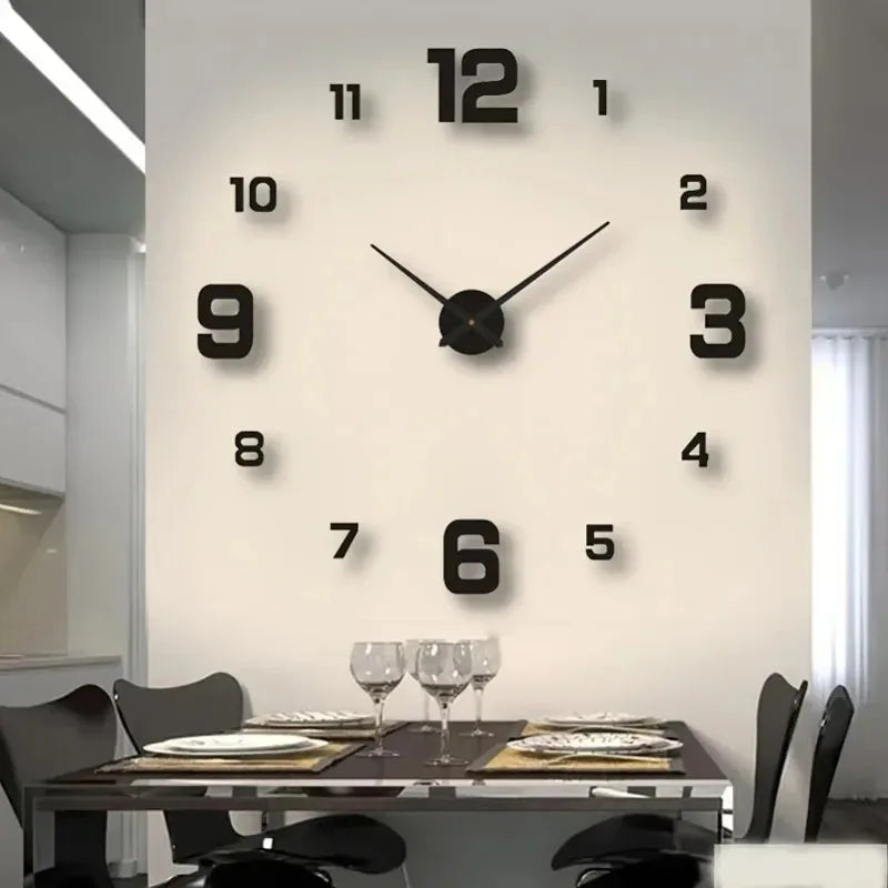 1pc Large Wall Clock DIY Clocks Fashion Watches Acrylic Mirror Stickers Modern Design Living Room Home Decor Horloge