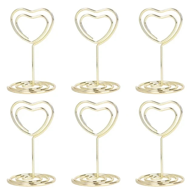 24/1PCS Metal Place Card Holders Photo Clip Stands Wedding Table Number Name Sign Stand Birthday Party Home Decoration Supplies