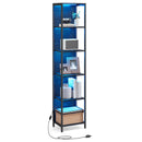 VASAGLE 6-level bookcase with adjustable LED lighting shelf with steel frame 30.3x40x178.6 cm
