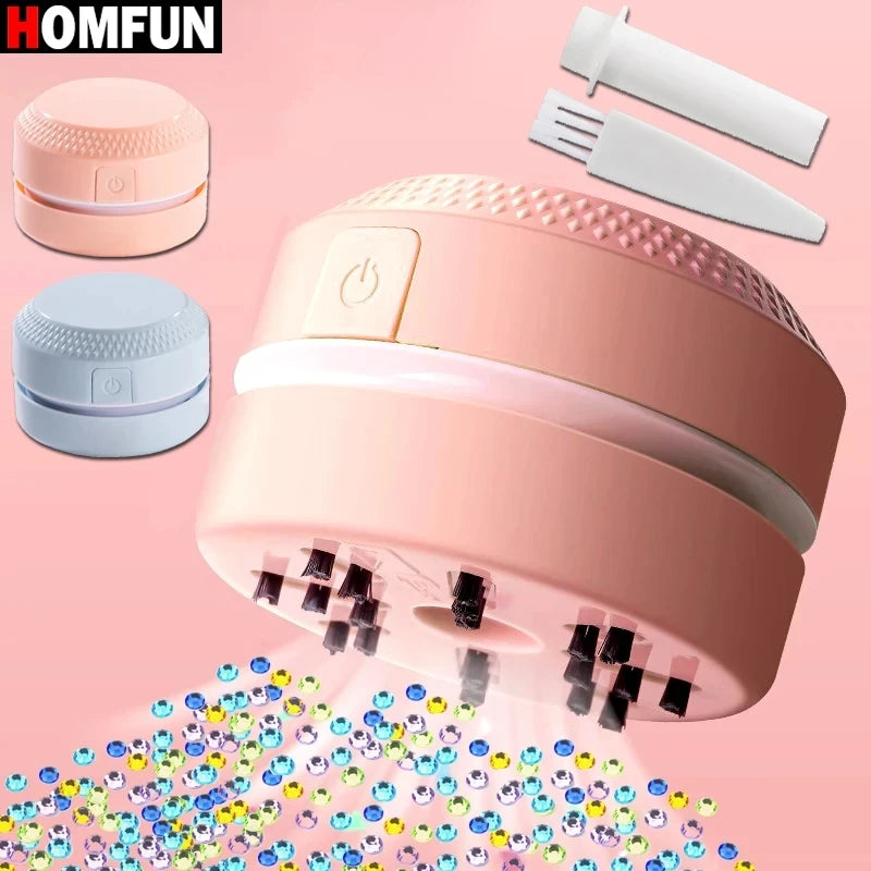 HOMFUN Diamond Painting Tool Drill Quicker Picker For Spilled Accessories Vacuum Cleaner Mini Table Sweeper Organizer Bead Crumb