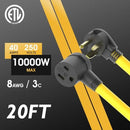 Welder Extension Cord 8AWG 20FT Heavy Duty Power Extension Cord Welding Machine ETL Approved Resist Splash Water Oil Abrasion