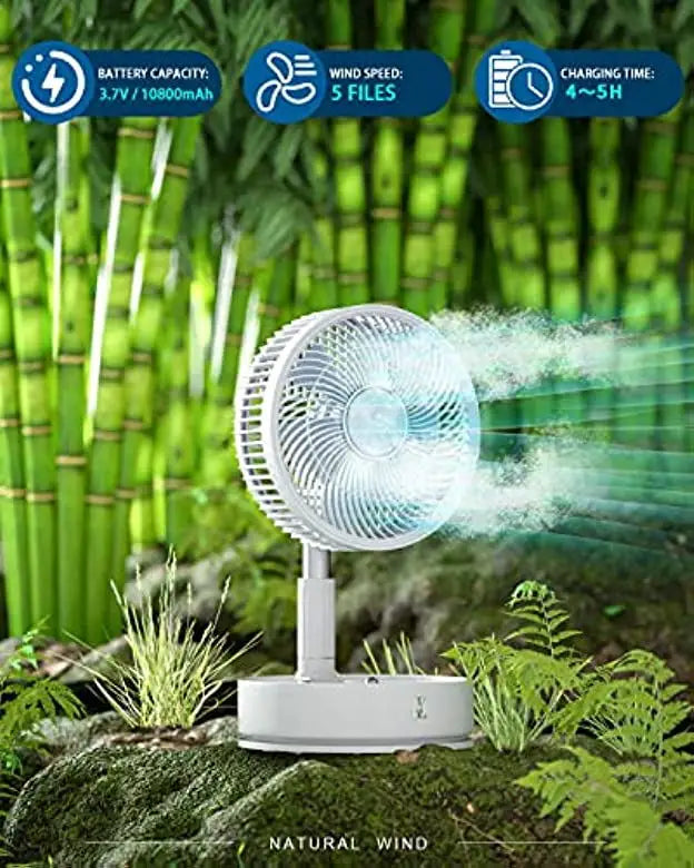 Stand Fan, 6 Inch Folding Portable Telescopic Floor/USB  with  Rechargeable Battery,3 Speeds Super Quiet Adjustable Height