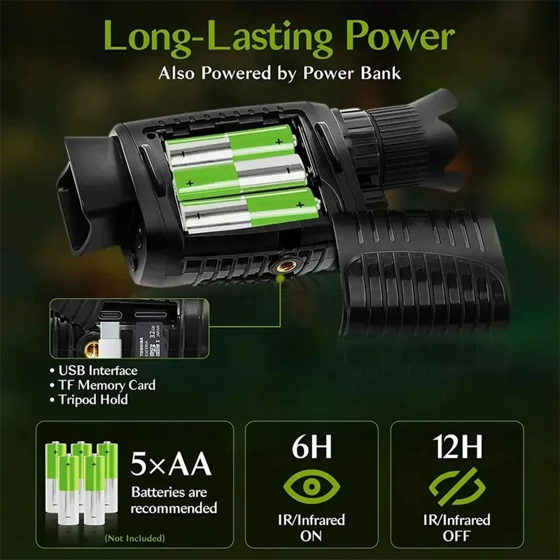 Monocular Night Vision Device 1080P HD Infrared Camera 5X Digital Light Zoom Hunting Telescope Outdoor Search Full Darkness 300m