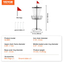 VEVOR Disc Golf Basket 24Chains Portable Disc Golf Target Hole Heavy Duty Steel Practice Disc Golf Basket Stand Equipment Orange