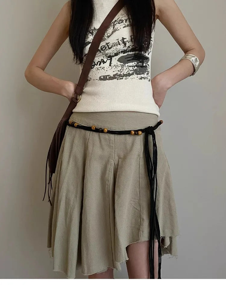 Bohemian-Style Black Braided Waistline Women With Dress Sexy Belt y2k Chatelaine Trend