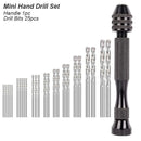 Micro Mini Hand Drill Bits Set Manual Pin Vise Woodworking for Model Resin Jewelry Hole Maker Puncher Craft Tools