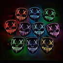 Led Light up Halloween Mask, Glowing El Wire Scary Mask, Red & Black, Plastic Construction, for Festive Cosplay, Costume Parties, Carnival, Gifts, Led Halloween Mask - Colorful Lights