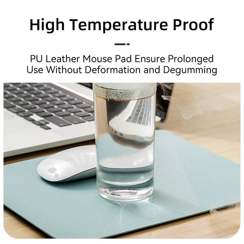 Small Size Office Mouse Pad Colorful Double-side Waterproof Desktop Protector Mat PU Leather Non-slip MousePad For Laptop PC