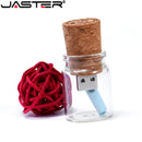 JASTER New arrival messenger bottle usb 2.0 memory stick glass drift bottle usb flash drives wooden cork pendrive 16GB 32GB 64GB