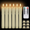6/12Pc 6.6inch LED Flameless Taper Candles with Remote Flickering CandleSticks Plastic Window Candles for Halloween Christmas