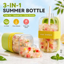 2 in 1 Ice Cube Tray Water Bottle Portable Ice Maker Mold Press Water Fill Ice Bucket Box for Summer Drinks