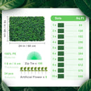 SucceBuy Artificial Boxwood Panel  24pcs 20x20/24x16 in Boxwood Hedge Wall Panels Artificial Grass Backdrop Wall Green Grass