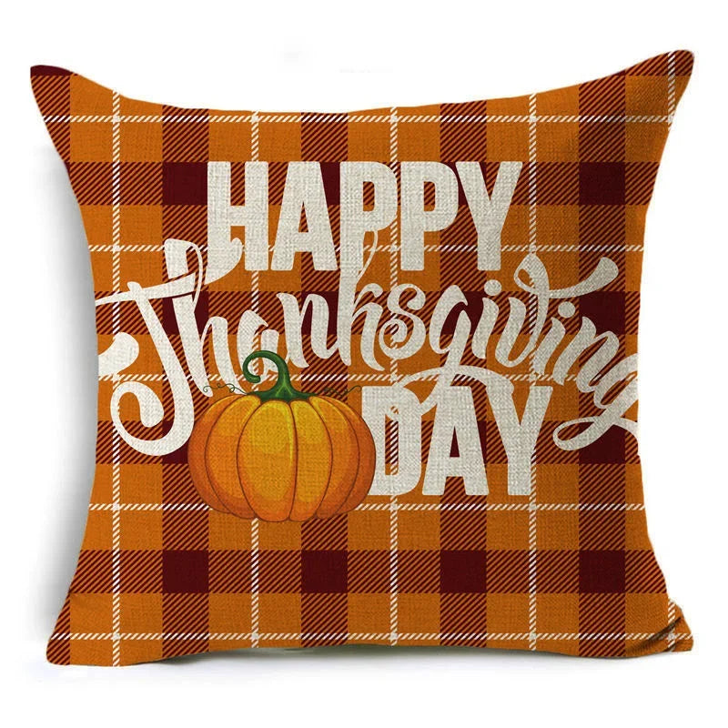 Thanksgiving Pumpkin Plant Pillowcases Linen Decor Throw Cushion Cover For Car Sofa Pillowcase Outdoor Garden Home Decoration