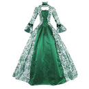 The Masquerade | Lace-Up Victorian Maxi Gown with Ruffled Bodice