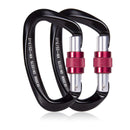 1/2PCS Climbing Rappelling Gear 25KN D-shape Professional Carabiner Screw Locking Gate Carabiner Quick Equipment Outdoor Tools