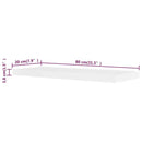 2 White MDF Floating Shelves for Wall - Stylish Book & DVD Storage Solution