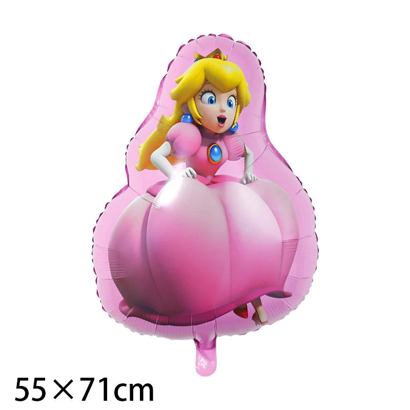 Pink Ballon Anime Princesa Peach Happy Birthday Balloons for Party Decoration Girl Globos Baby Shower Bride to Be Wedding Helium