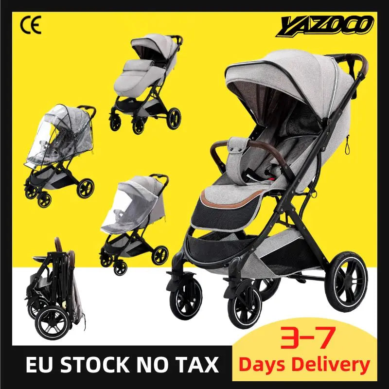 Baby Stroller Lightweight High Landscape Foldable Stroller Multifunctional Newborn Baby Four-wheeled Shock-absorbing Stroller