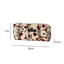Cute Floral Corduroy Pencil Case Small Cosmetic Lipstick Travel Portable Storage Bag Stationery Pen Makeup Bag Handbag Organizer