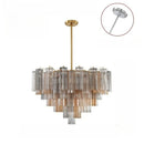 The Amber Orbit | Tiered Glass Chandelier with E14 Sockets