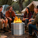 Wood Burning Firepit,Large Stainless Steel Smokeless Fire Pit with Carry Bag,Outdoor Camping Firewood Burner Stove