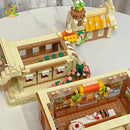HUIQIBAO 1547PCS City Street View French Vintage Style Bread Bakery Model Building Blocks Architecture House Bricks Toys for Kid