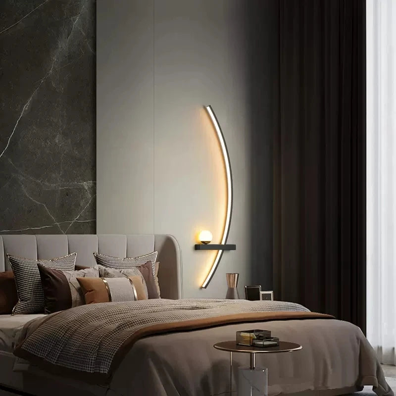 LED Wall Lamp Black Gold  Modern Interior Lamp Nordic Art TV Home Decor Sconce Living Room Sofa Bedside Table Mirror Light