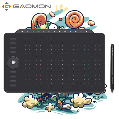 GAOMON M1220 12 Zoll Grafiktablett 8192 Druckstufen mit 8 Expresstasten & 13 Multimedia-Tasten unterstützt Mac/Windows/Android OS