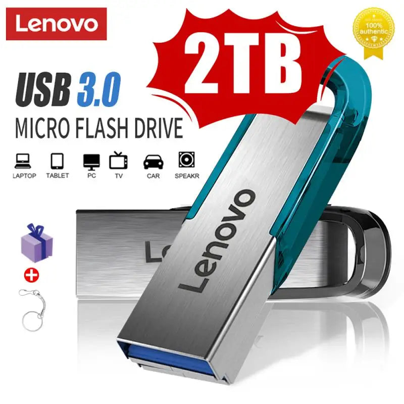 Lenovo 2TB 1TB USB 3.0 Flash Drives 512GB High Speed Pendrive 256GB USB Drive 128GB Memoria USB Flash Disk For Computer Laptops